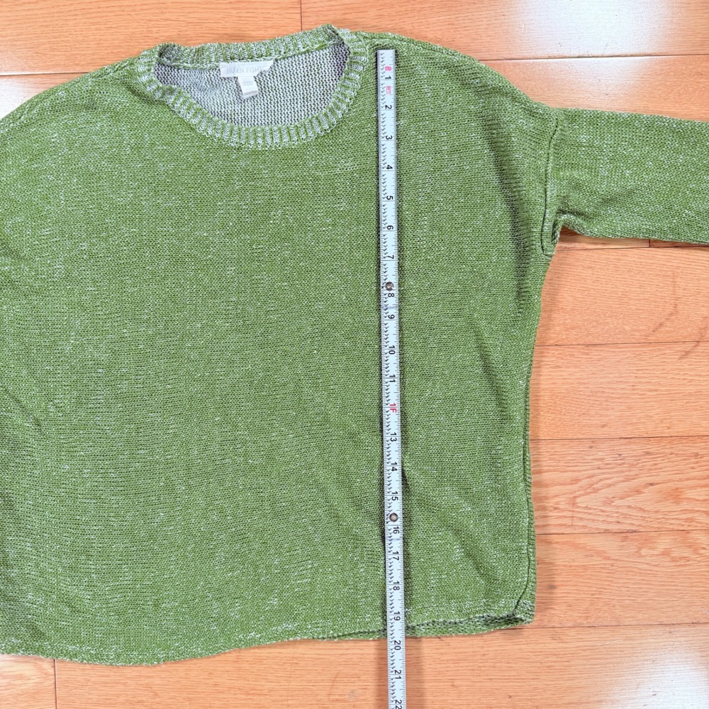 Eileen Fisher Green Organic Linen Knit Boxy Sweater XXS R17PMF Womens - Picture 5 of 8